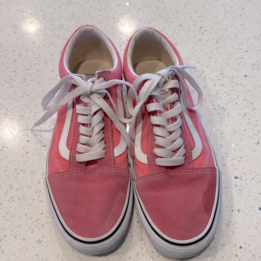 Vans Fuchsia and White Low-Top Sneakers